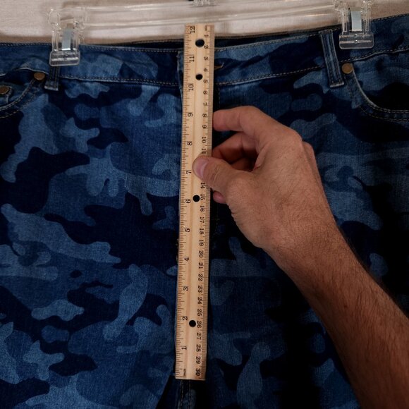 Woman Within Blue Jeans Size 14W Tall Camo Denim Pants Stretch Casual Urban - Picture 7 of 15